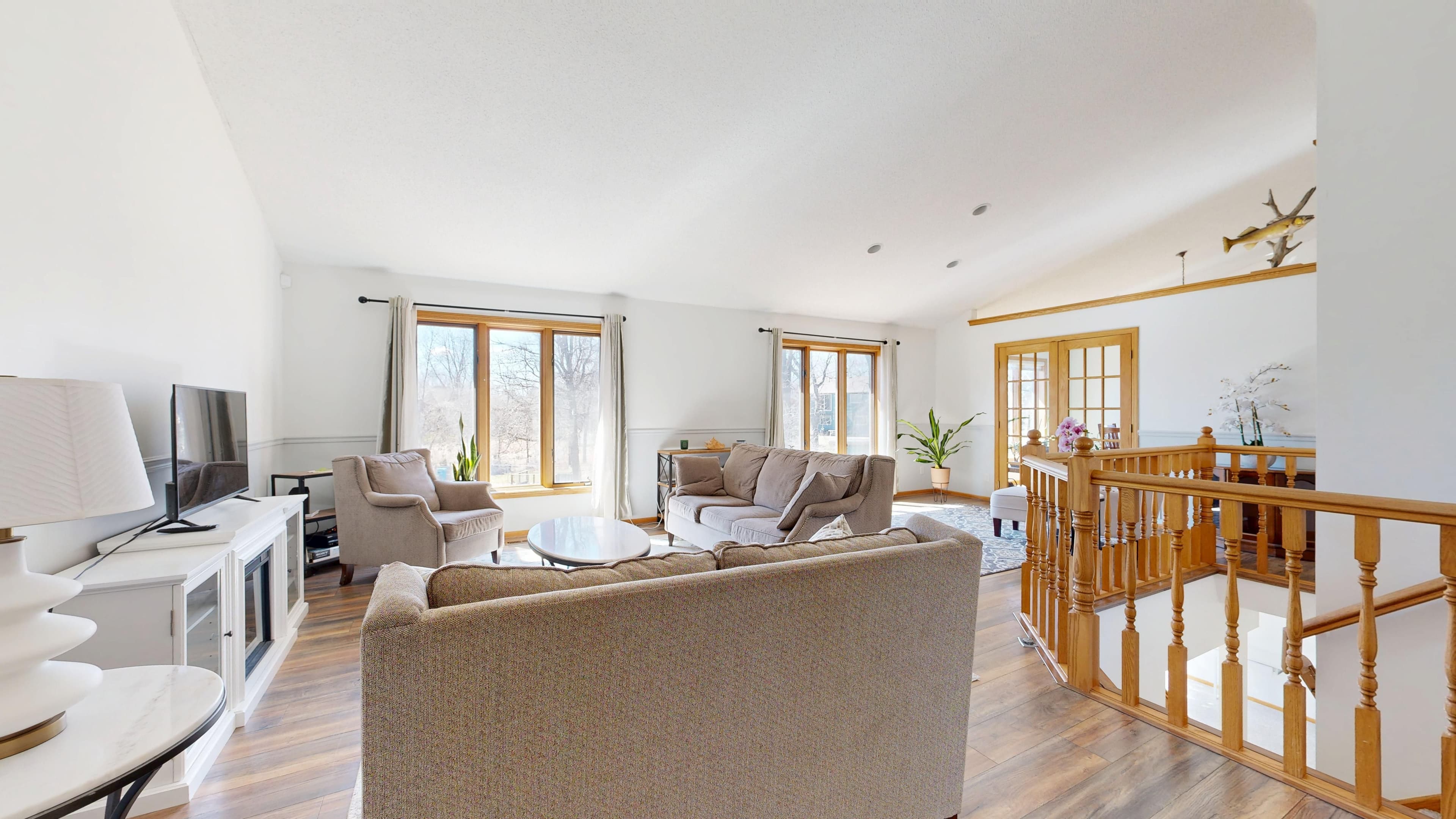A bright, freshly cleaned living room